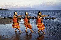 Hula dancers at One Ali'i Beach