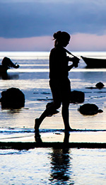 Silhouette after sunset at Kapuaiwa Coconut Grove
