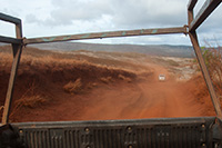 Red dirt road on the way back from Mo'omomi Beach